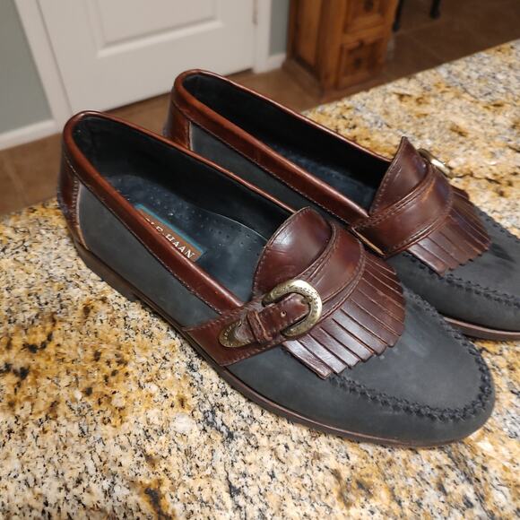Cole Haan Kiltie Buckle Loafers Brown Black Leather Shoes Men\'s Size 10M main image 12